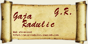 Gaja Radulić vizit kartica